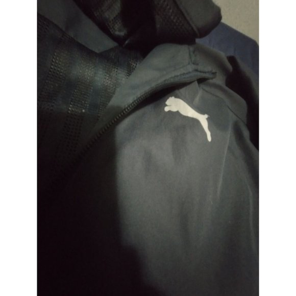 Puma Men's Long Sleeve Black Hoodie Full Zip Logo Size XXL Detachable Hood - Picture 3 of 9